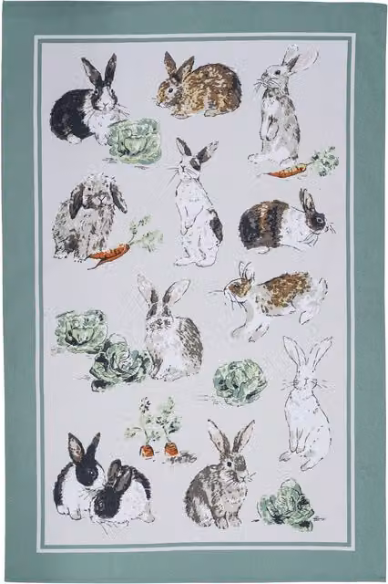 Ulster Weavers Rabbit Patch Green Cotton Tea Towel