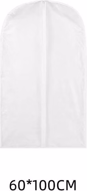 Kelvenix 5-Piece Clear Plastic Clothing Cover Set for Suits and Dresses, W: 60 cm, H: 100 cm