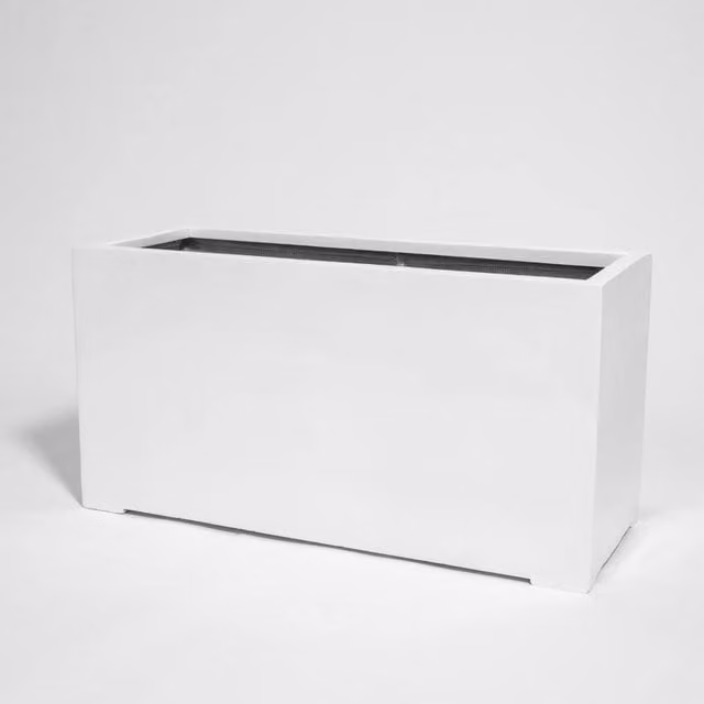 Primrose White Gloss Polystone Rectangular Trough Planter 100cm