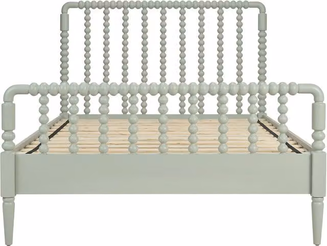 Cromwell Bobbin Bed in Pale Olive, Single, W/D/H: 90 x 190 x 113 cm