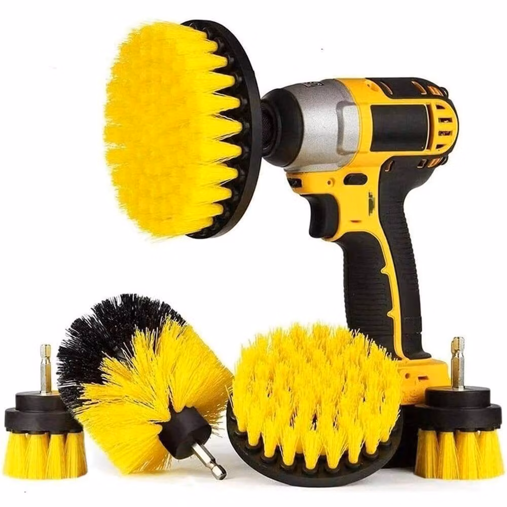 Nordara 5-Pack Drill Power Scrub Brush Set in Yellow, W/D/H: 100 x 15 x 15 cm – 5