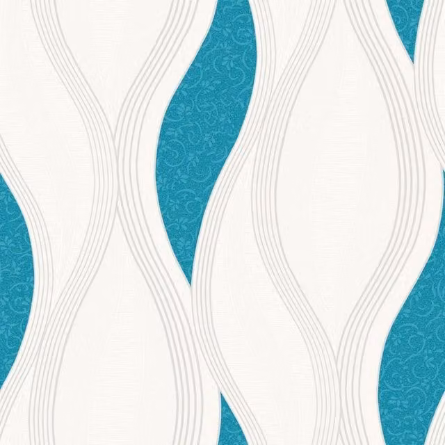 Direct Wallpapers Wave Textured Abstract Geometric Wallpaper in Turquoise