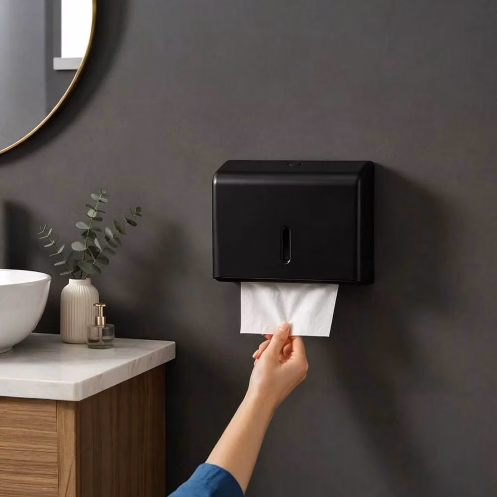 Kelvenix Black Wall Mounted ABS Multifold Paper Towel Dispenser – 4