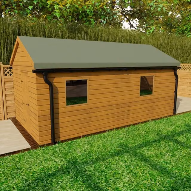 Galeco Black Galvanised Steel Half Round Gutter Standard Shed Pack for Apex Style Roofs
