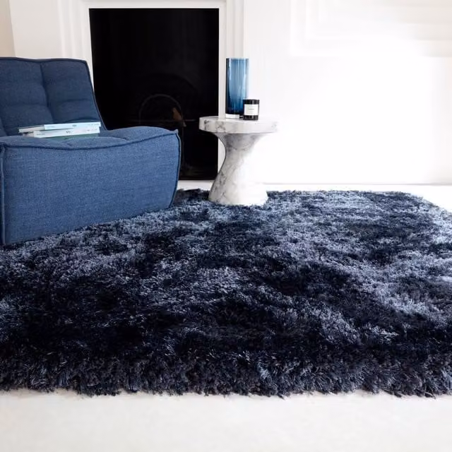 The Rug Shop UK Blue Modern Plain Rectangular Area Rug, W: 200 cm, D: 300 cm – 1