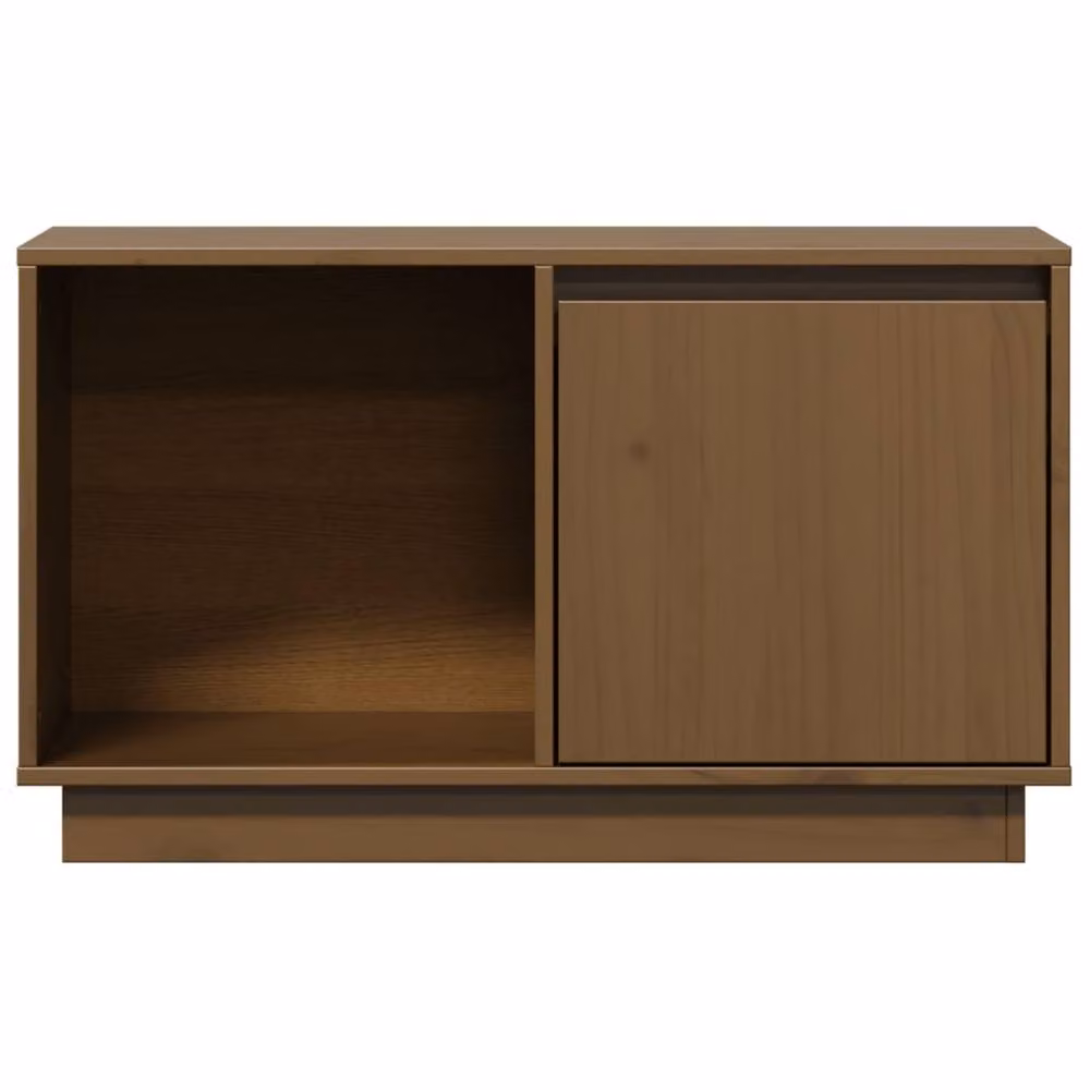 Berkfield Home Honey Brown Solid Wood Pine TV Cabinet W: 74 cm, D: 35 cm, H: 44 cm – 3