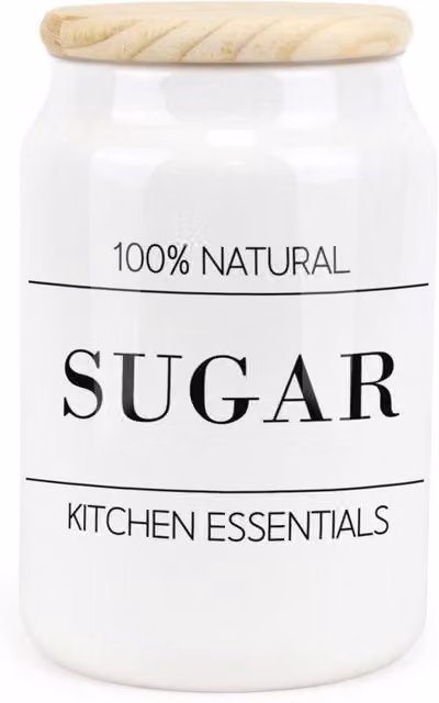 Purely Home Minimalist Essentials Ceramic Sugar Storage Canister in White or Black