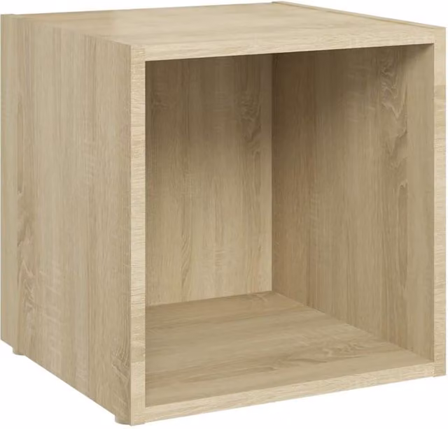 Berkfield Home Set of 2 Sonoma Oak TV Cabinets in Natural Engineered Wood, W/D/H: 37 x 35 x 37 cm – 1