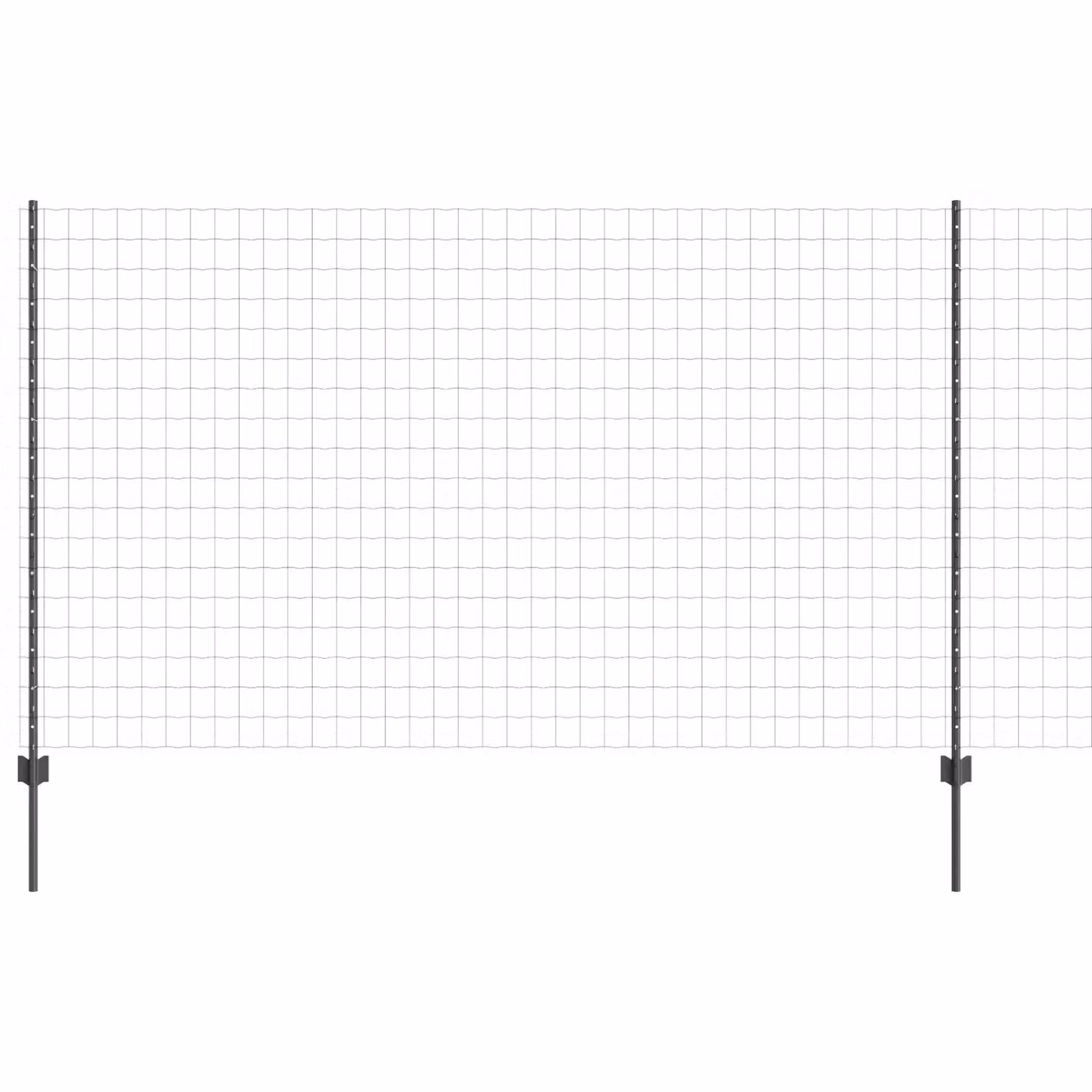 Berkfield Home Euro Fence Steel Garden Fencing with 10 U-Posts, Grey, W: 10 m, H: 1.8 m – 2