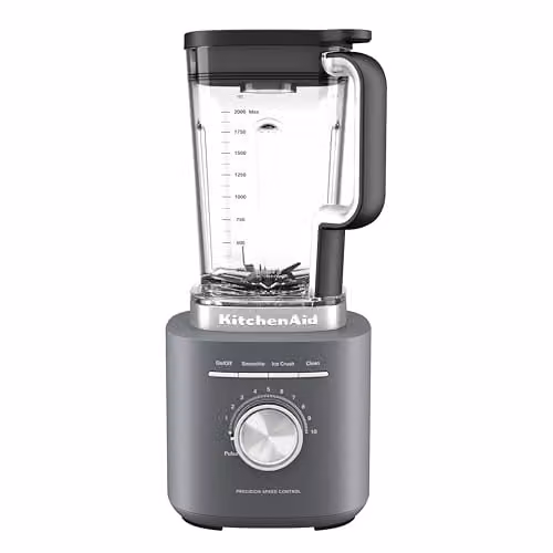 KitchenAid Pure Power Blender with 2L BPA-Free Pitcher, 1200W Motor, 10 Variable Speeds and Ice Crush & Smoothie Programs in Charcoal Grey – 1