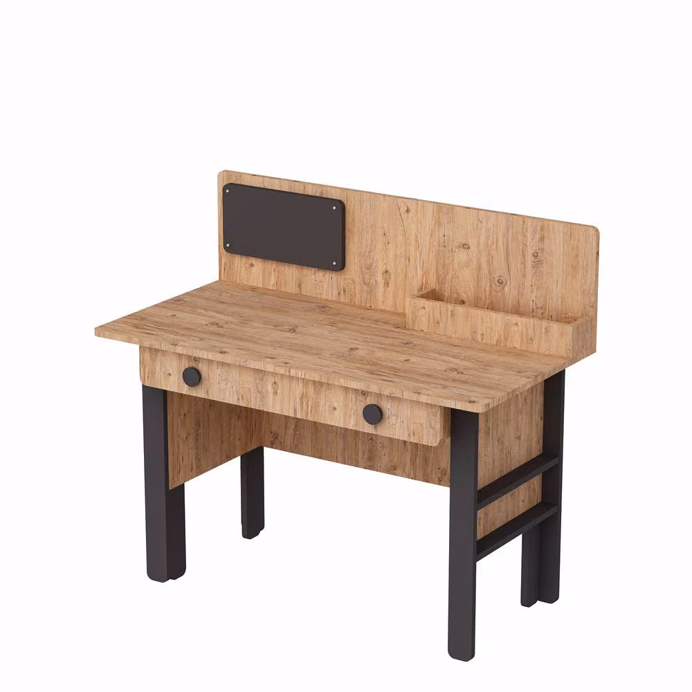 Destina Home Valerin Modern Computer Desk with Shelves and Drawer in Tan/Brown, W/D/H: 120 x 60 x 76.7 cm – 2