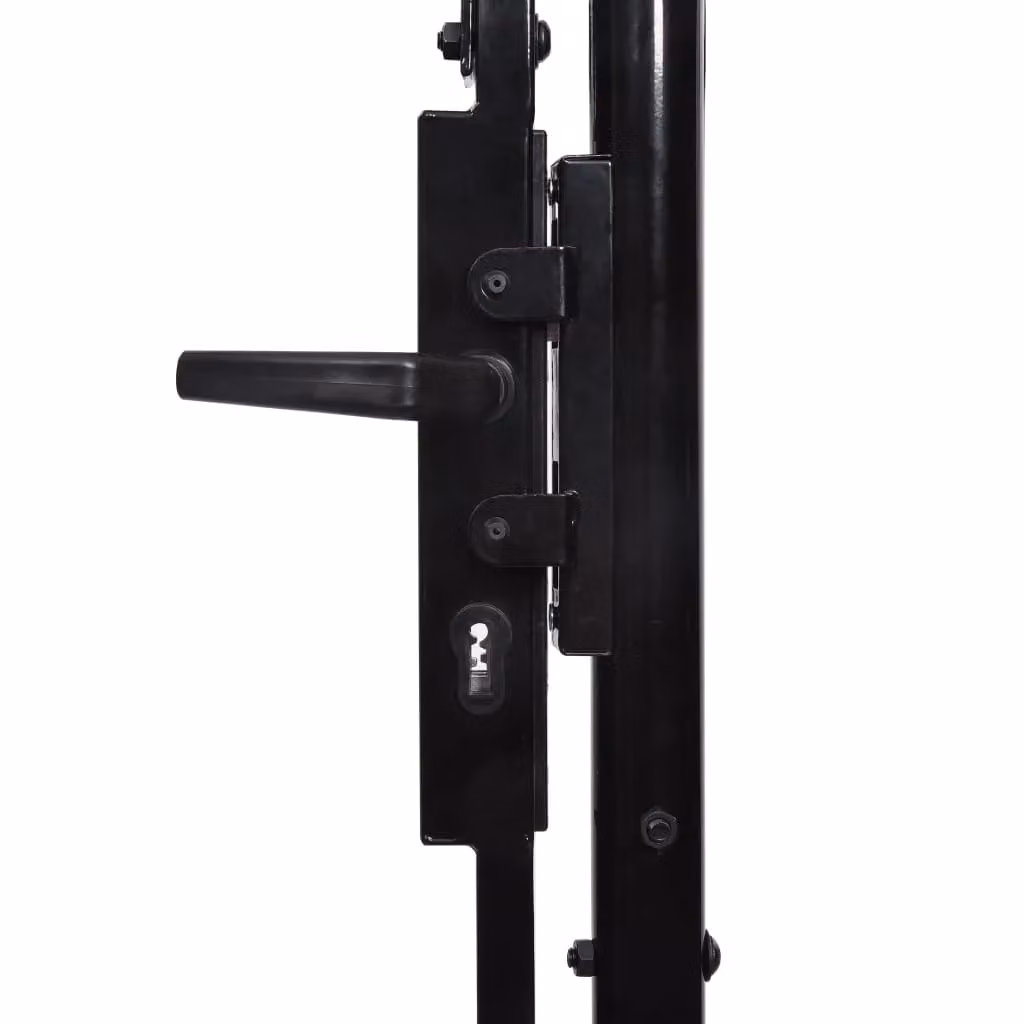 Berkfield Home Black Steel Single Swing Fence Gate with Spike Top, W: 1.0 m, H: 1.75 m – 3