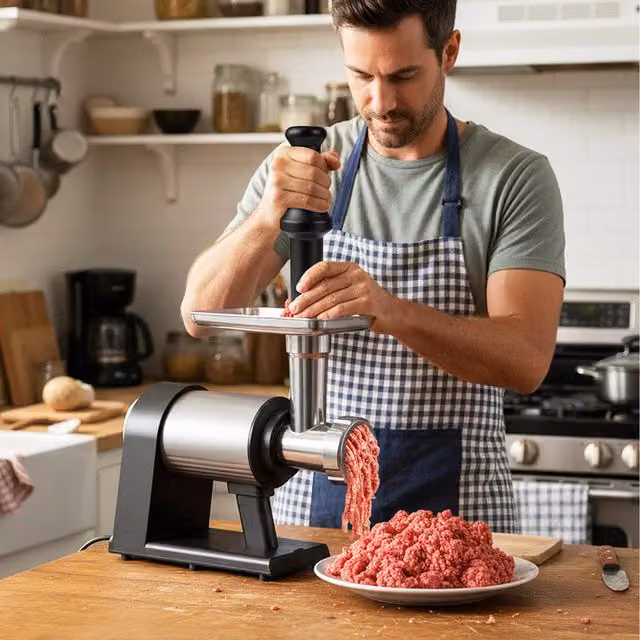 Costway Electric Meat Grinder in Silver with Stainless Steel and Aluminium