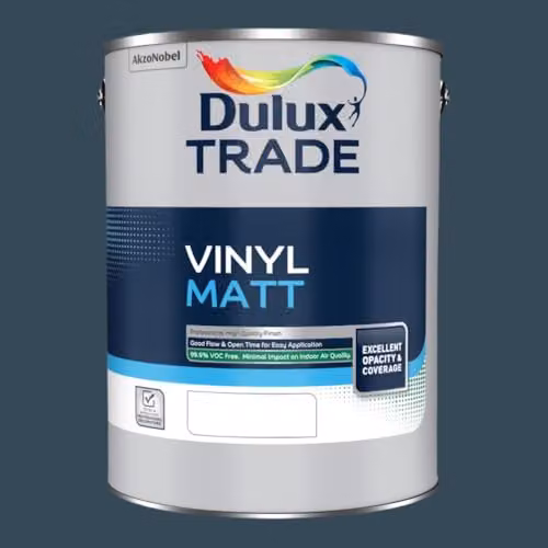 Dulux Trade Vinyl Matt Dispersion Paint in Inkwell Blue, 5 l