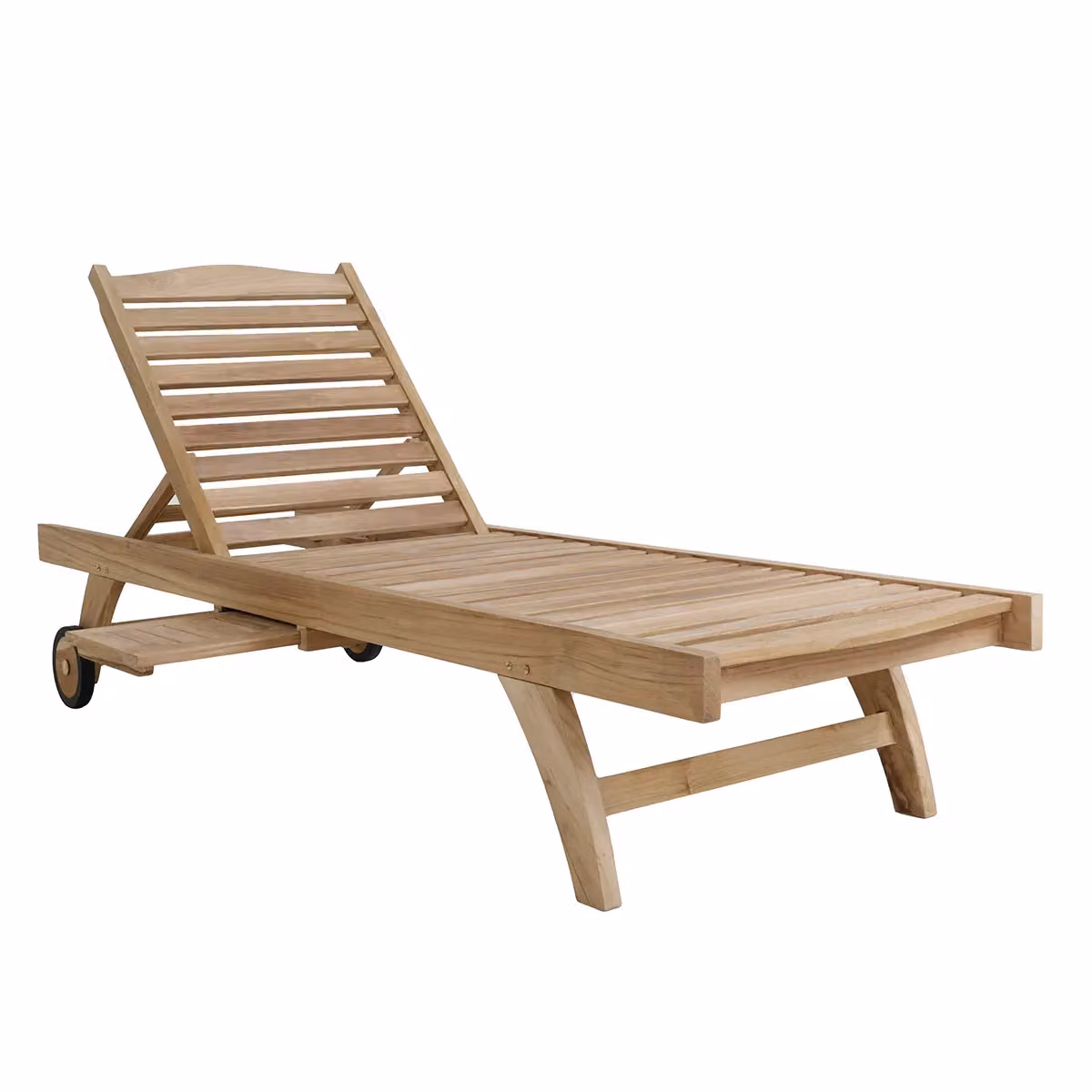 Charles Bentley Solid Teak Wood Reclining Garden Sun Lounger with Side Tray in Brown – 2