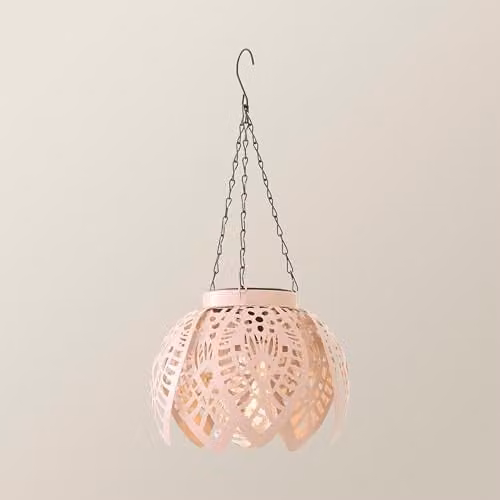 ValueLights Artichoke Solar Hanging LED Garden Lantern in Pink and Blue – 1