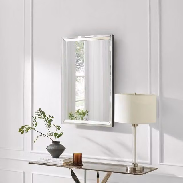 FurnitureboxUK Roux Modern Rectangular Wall Mirror in Clear, W: 90 cm, H: 60 cm