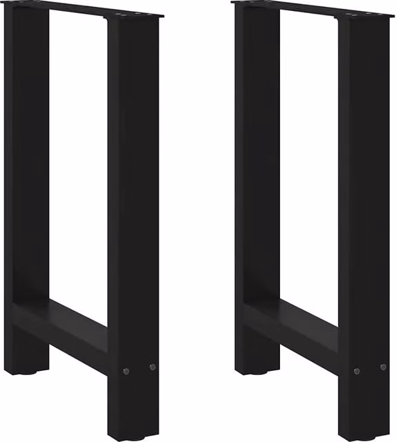 Berkfield Home Black Steel Coffee Table Legs, 2 Pieces, Height: 60 cm to 72.5 cm