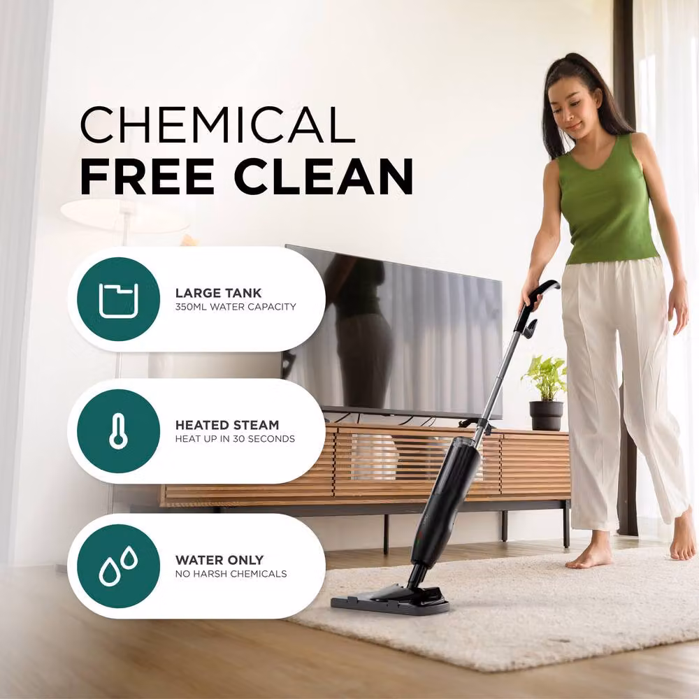 DMD Collective Fast Heat-Up Steam Mop Cleaner in Black – 3