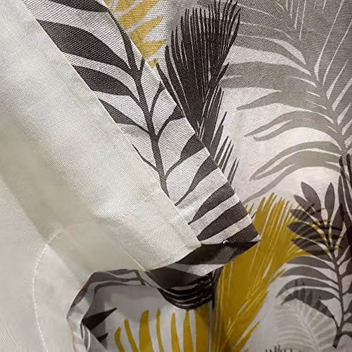 Fusion Tropical Floral Cotton Eyelet Curtains in Yellow, Width: 229 cm, Drop: 183 cm – 4