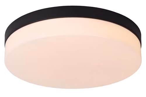 Lucide Biskit Black LED Flush Ceiling Light with Motion Sensor for Bathrooms, Diameter: 34.5 cm – 1