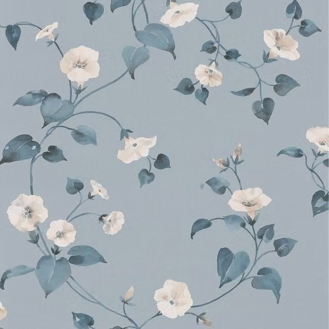 Erismann Blue Botanical Floral Nature Wallpaper