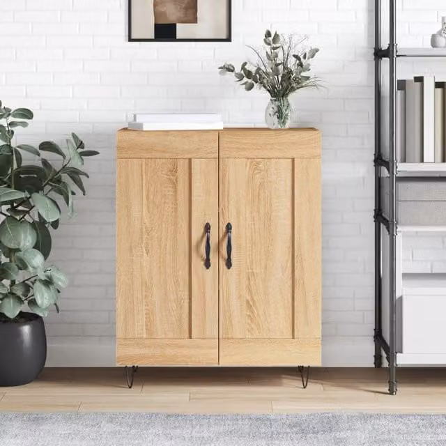 Berkfield Home Sonoma Oak Sideboard in Brown, W: 69.5 cm, D: 34 cm, H: 90 cm