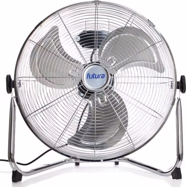 Futura 20 Inch Silver High Velocity Heavy Duty Metal Floor Fan with 3 Speeds