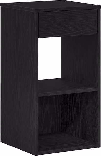 Berkfield Home Modern Bedside Cabinet with Drawer in Black Oak, W: 35 cm, D: 34 cm, H: 66.5 cm – 1
