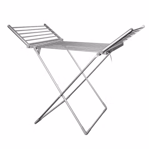 Daewoo Foldable Heated Winged Clothes Drying Rack, 230W, 15kg Capacity, Aluminium, White and Silver