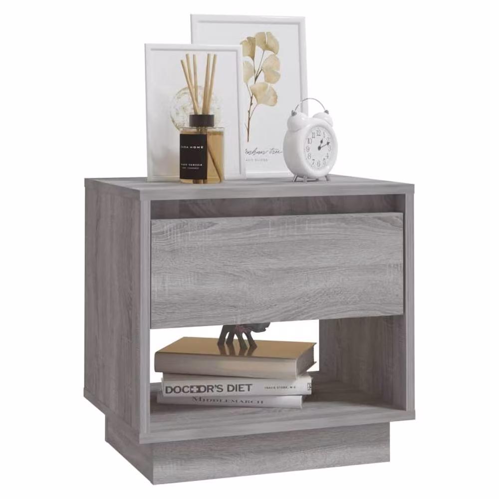 Berkfield Home Classic Bedside Cabinets, 2 Piece Set in Grey Sonoma, W/D/H: 45 x 34 x 44 cm – 3