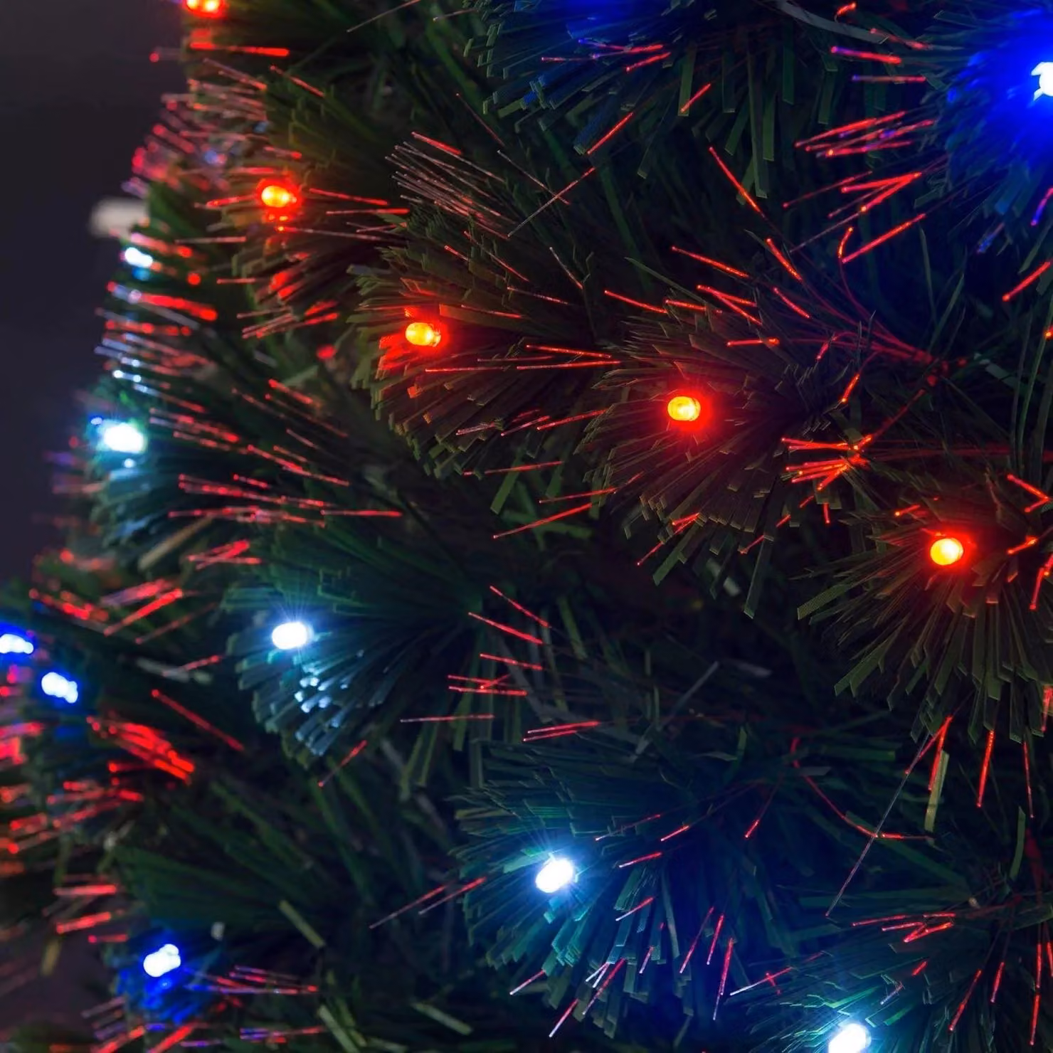 Shatchi Multicolour LED Fibre Optic Christmas Tree, Green, Height: 60 cm – 3