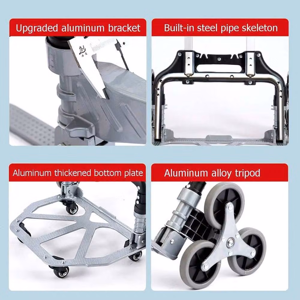 Kelvenix Heavy Duty Folding Sack Truck in Silver Aluminium, W: 52 cm, H: 1000 cm – 3