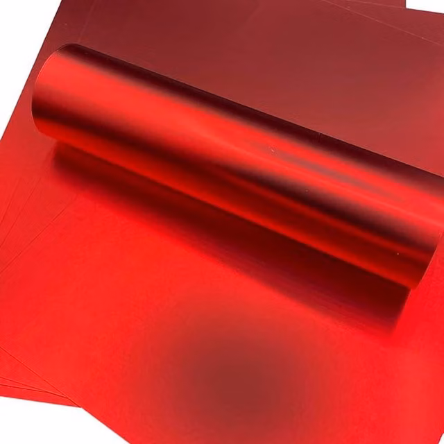 Syntego Pack of 5 Red Satin Construction Paper Cards, A4