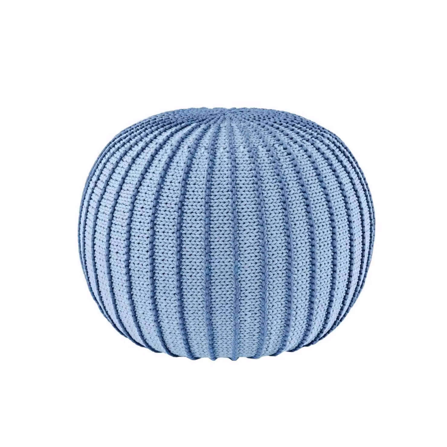 Zuri House Ziggy Knitted Pouffe in Baby Blue – 3
