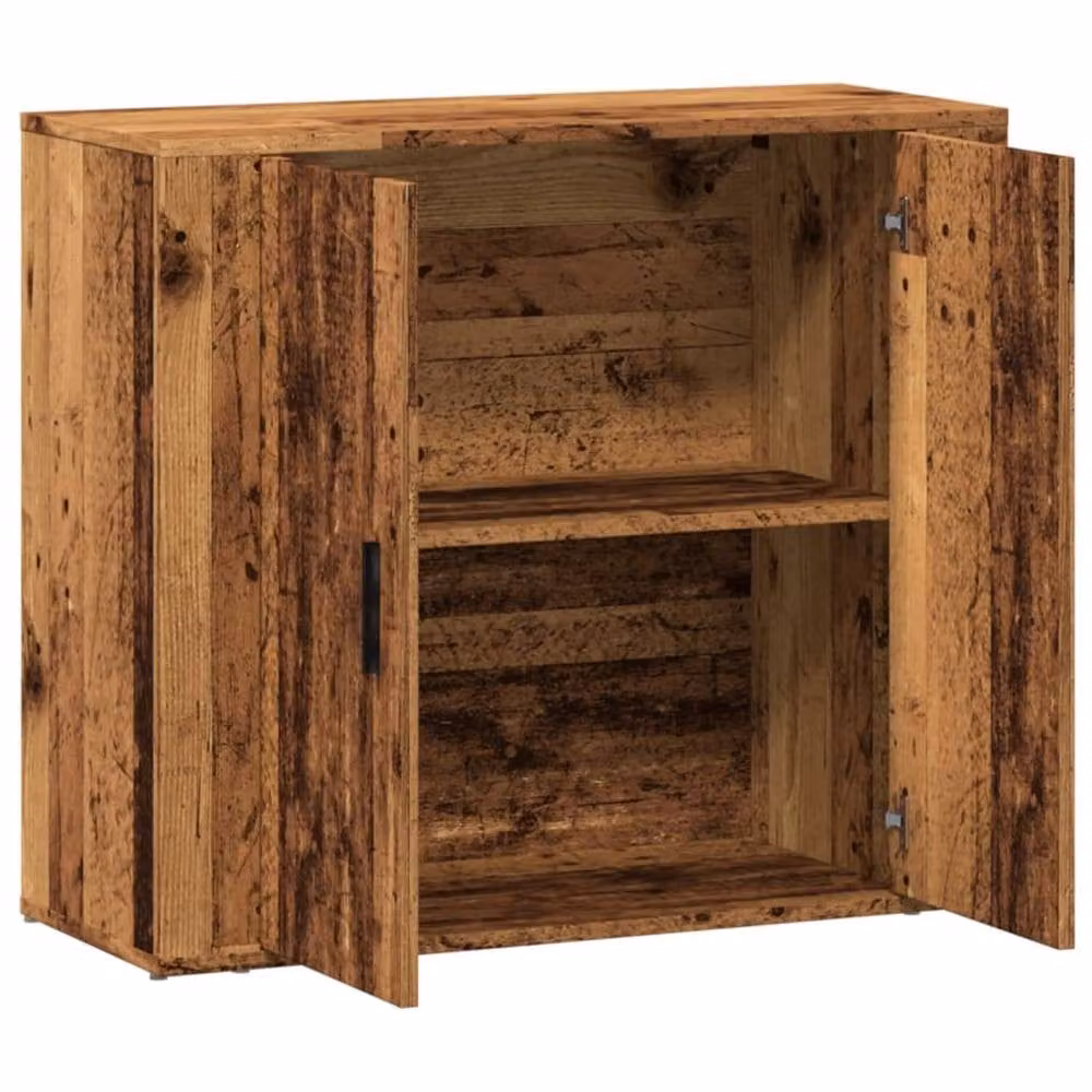Berkfield Home Rustic Old Wood Sideboard in Brown, W/D/H: 80 x 33 x 70 cm – 4