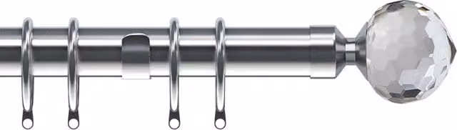 Terrys 28mm Satin Silver Metal Straight Wall Curtain Pole