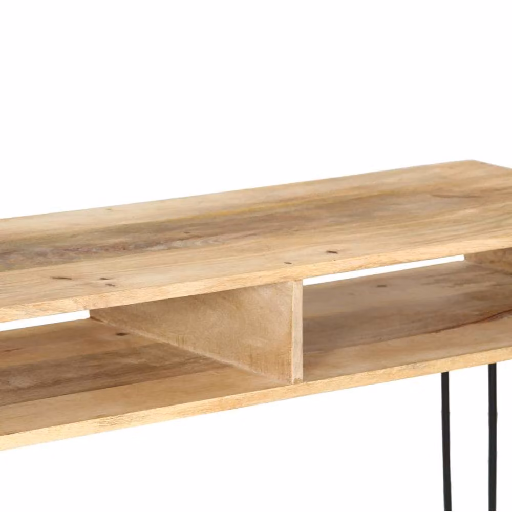 Berkfield Home Decorative Console Table in Brown Solid Mango Wood W/D/H: 115 x 35 x 76 cm – 3