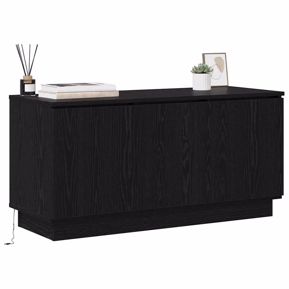 Berkfield Home Modern Black TV Cabinet in Matt Engineered Wood W/D/H: 100 x 38 x 49 cm – 3