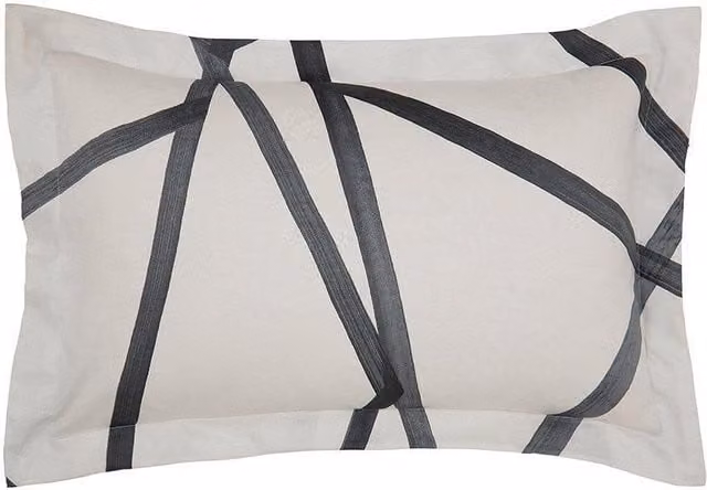 Harlequin Sumi Oxford Pillowcase in Beige and Grey, W/D/H: 40 x 60 cm
