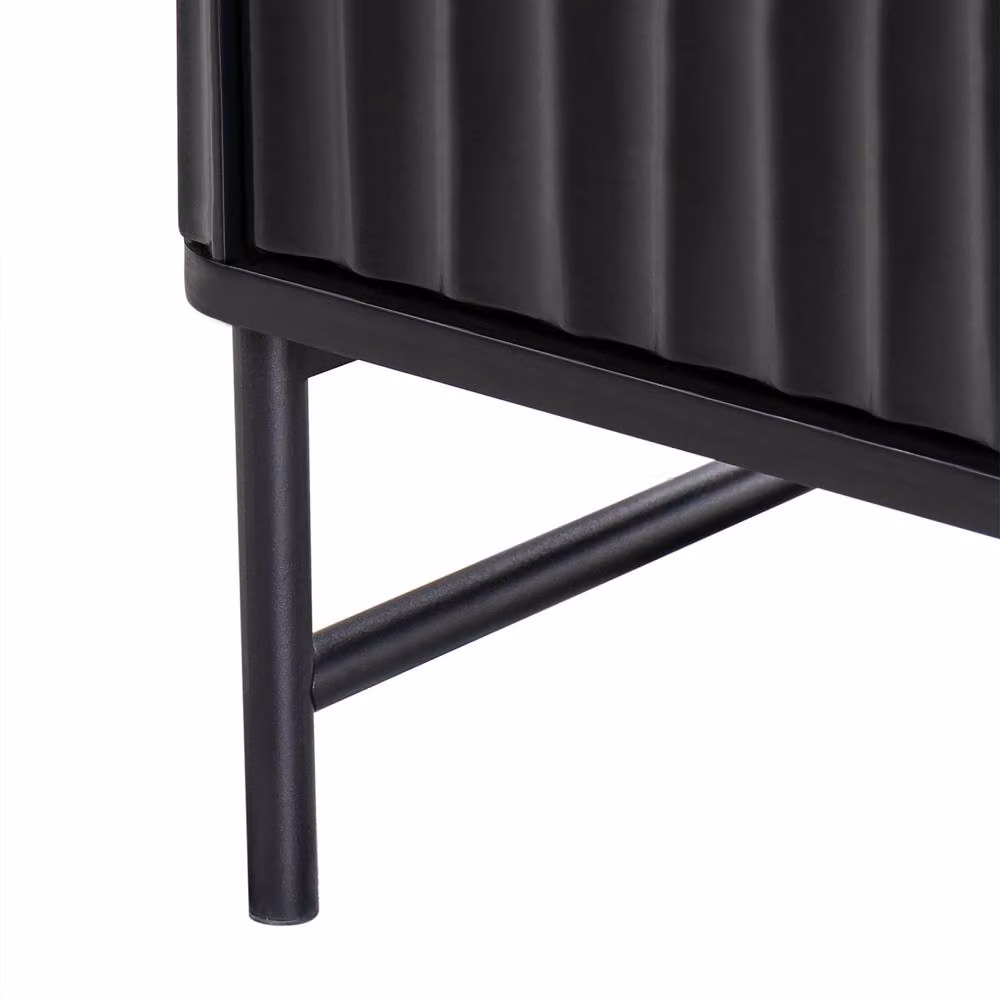 Wyld Haus Two-Drawer Bedside Table in Black with MDF and Metal Frame – 5