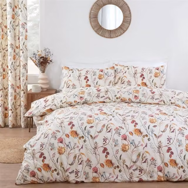 Prestigious Textiles Sundour Floral Duvet Cover Set, Multicolour, W: 140 cm x L: 200 cm