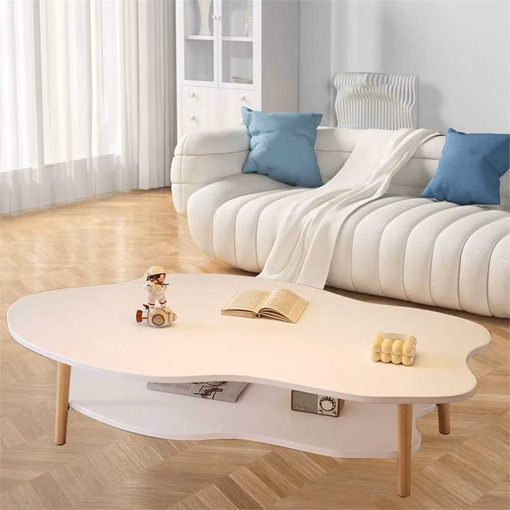 Nordara White 2-Layer Cloud Shape Modern Coffee Table – 2