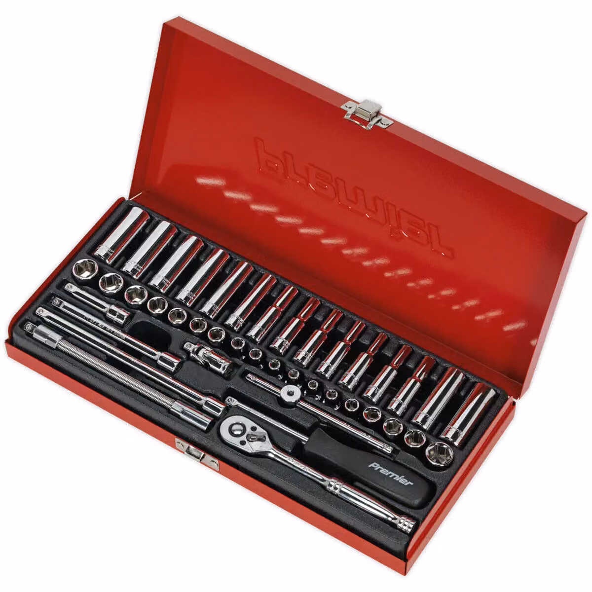 Loops 41 Piece Socket Set with 1/4 Inch Metric and Imperial Square Drive and 6 Point Socket Ratchet Handle in Multicolour – 2