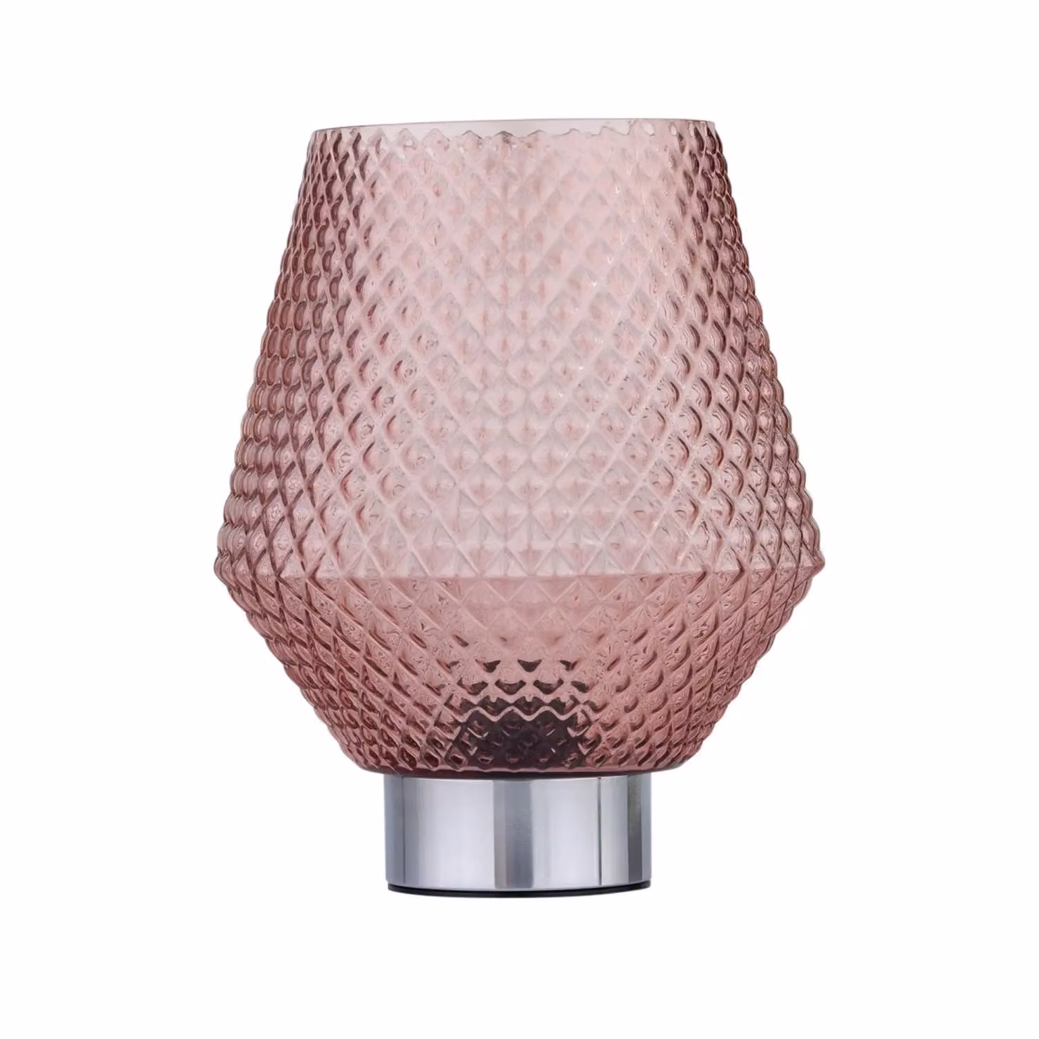 First Choice Lighting Set of 2 Porter Battery Operated Chrome Table Lamps with Pink Glass – 2