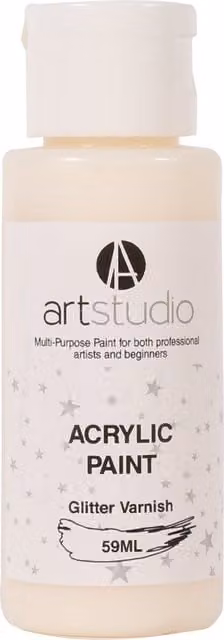 Art Studio White Acrylic Paint with Glitter Varnish, 9.7 cm