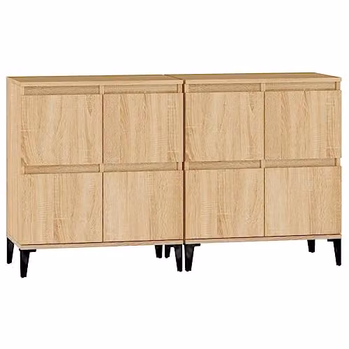 vidaXL Set of 2 Sideboards in Sonoma Oak, W/D/H: 60 x 35 x 70 cm