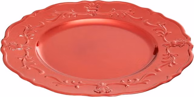 Orsina Red Baroque Charger Dinner Plate