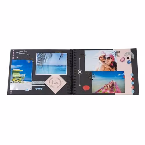 Exacompta Black and Gold Spiral Scrapbooking Photo Album with 70 Paper Pages – 3