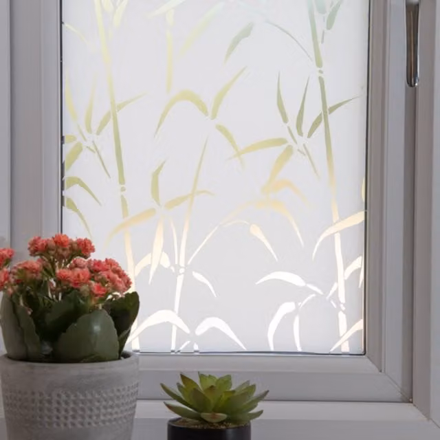 dc fix Bamboo Static Cling Privacy Vinyl Window Wrap, White, W: 67.5 cm x L: 1.5 m